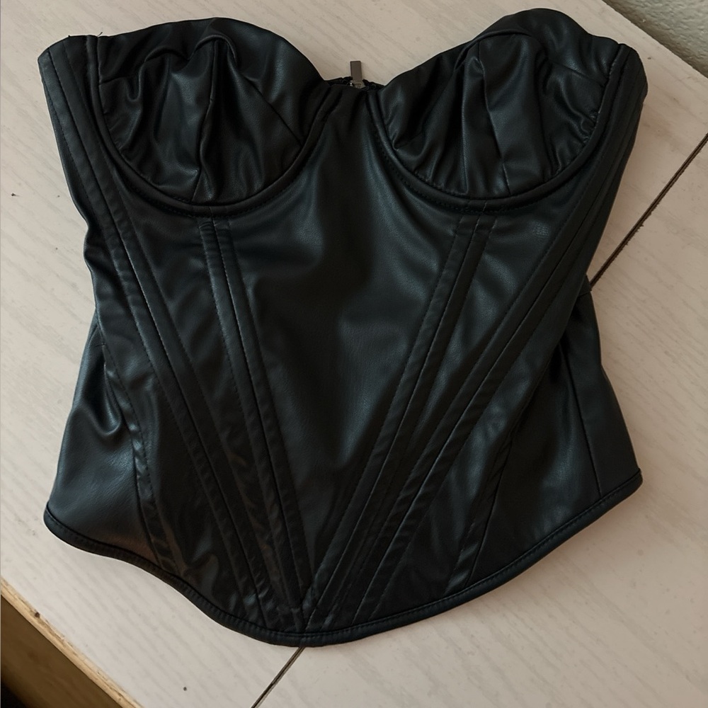 Fashion Nova Black Leather Top